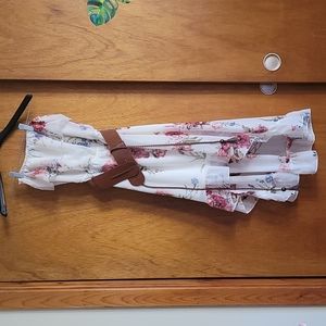 Rue21 Floral High-Low Dress. Strapless, detachable belt.